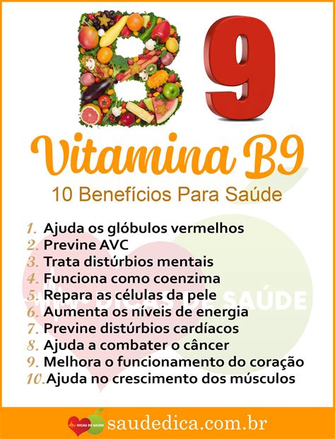 vitamina b9 para que serve